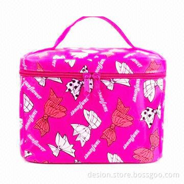 Cosmetic bag with satin fabric
